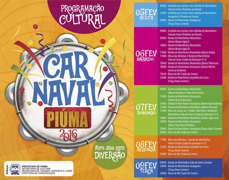 programação carnaval piuma